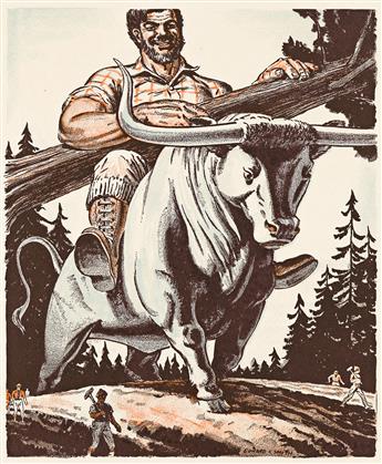 THE MEAD SALES COMPANY Group of Ten Prints from the Paul Bunyan Campaign Collection.